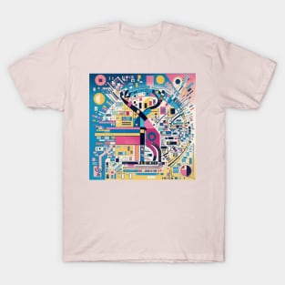 Geometric Art with Stag Pattern T-Shirt